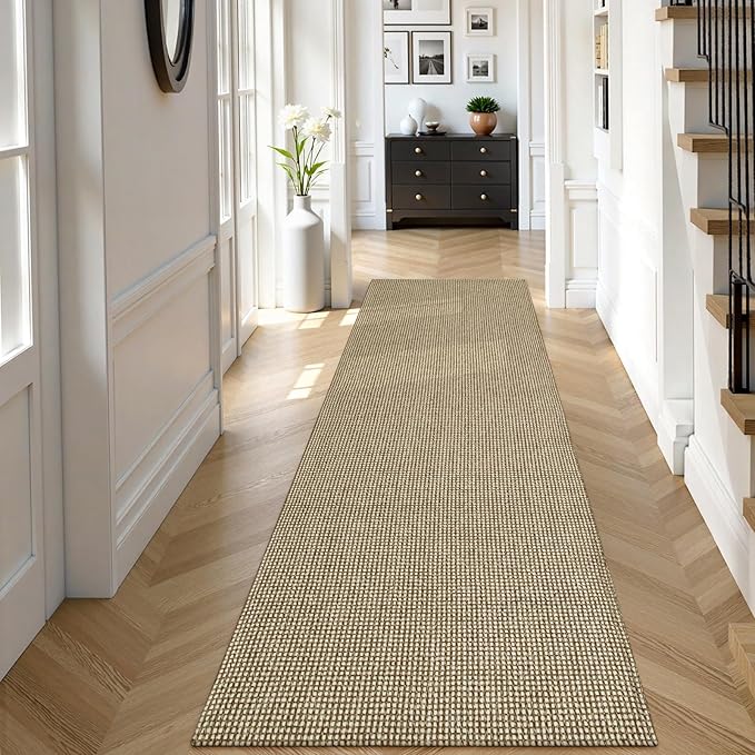 Uphome Kitchen Runner Rug, Low Pile Woven Cotton Modern Carpet Runners by Uphome