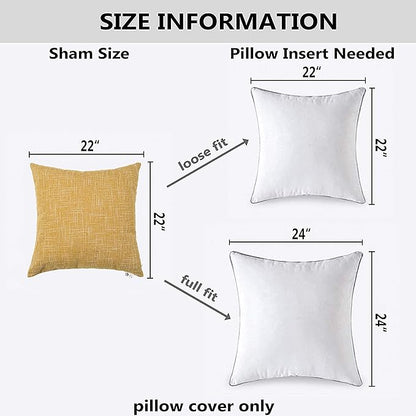 Kevin Textile Faux Linen Square 2 Tone Woven Throw Pillow Sham Cushion Case - Image 6