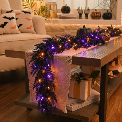 Valery Madelyn 9ft Artificial Norfolk Pine Halloween Garland for Mantle