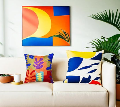 Matisse Decorative Pillow Cover Cutouts Hand Embroidered Abstract Toss Pillows - Image 9