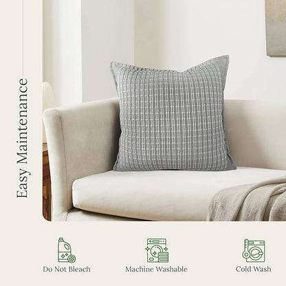 SanVia Serene Premium Cotton Throw Pillow Covers, 20 x 20 Inches, Luxurious - Image 6