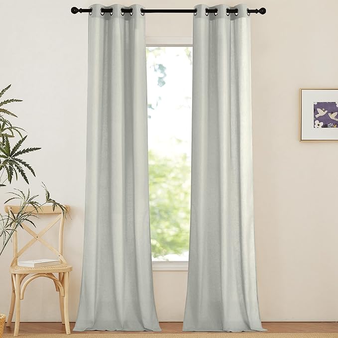 NICETOWN Linen Curtains 96 inches Long by NICETOWN