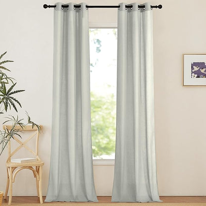 NICETOWN Linen Curtains 96 inches Long by NICETOWN