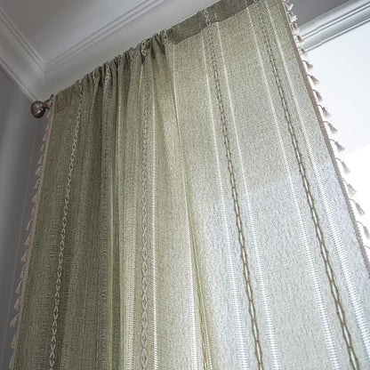 ColorBird Sage Green Long Curtains Sliding Doors Boho Drapes Farmhouse 96 - Image 4
