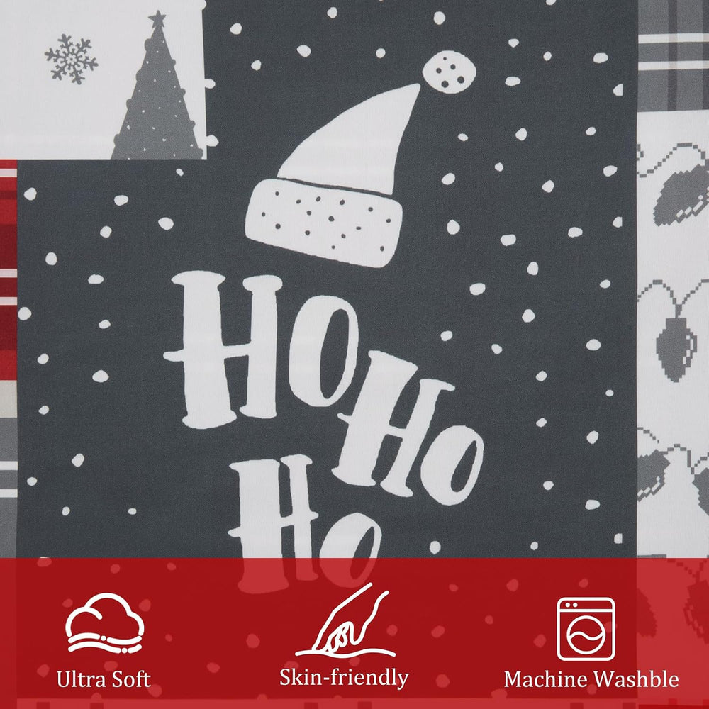 CAROMIO Christmas Comforter Set King Size, Reversible Printed 3 Pieces