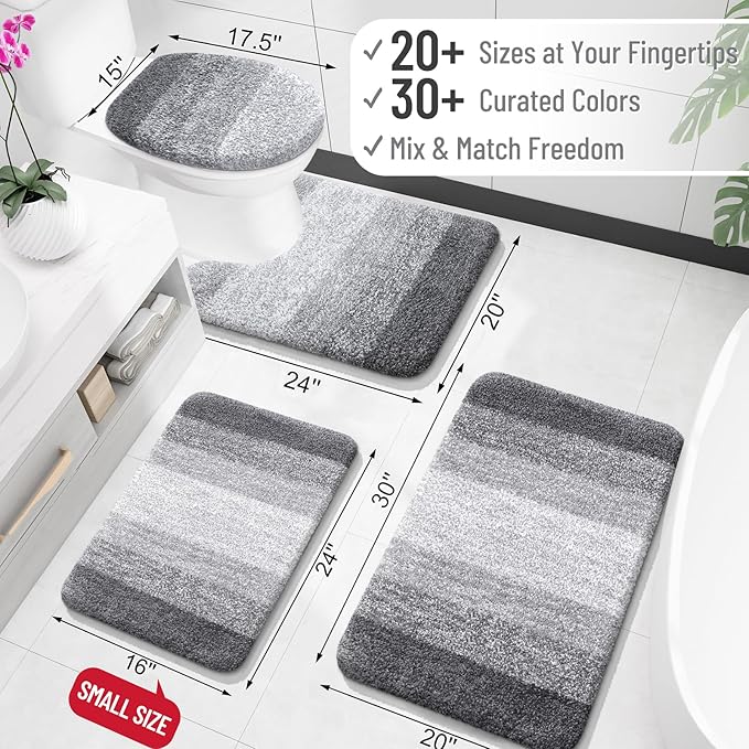 OLANLY Bathroom Rug Mat 59x24, Extra Soft and Absorbent Microfiber Bath Rugs - Image 2