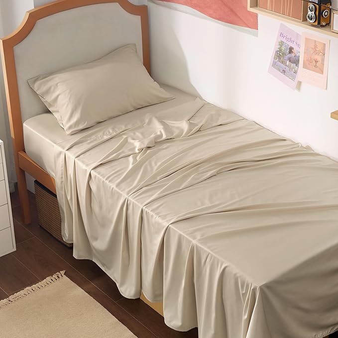 Bedsure Cooling Sheets Twin XL, Rayon Derived from Bamboo, Breathable & Soft by BEDSURE