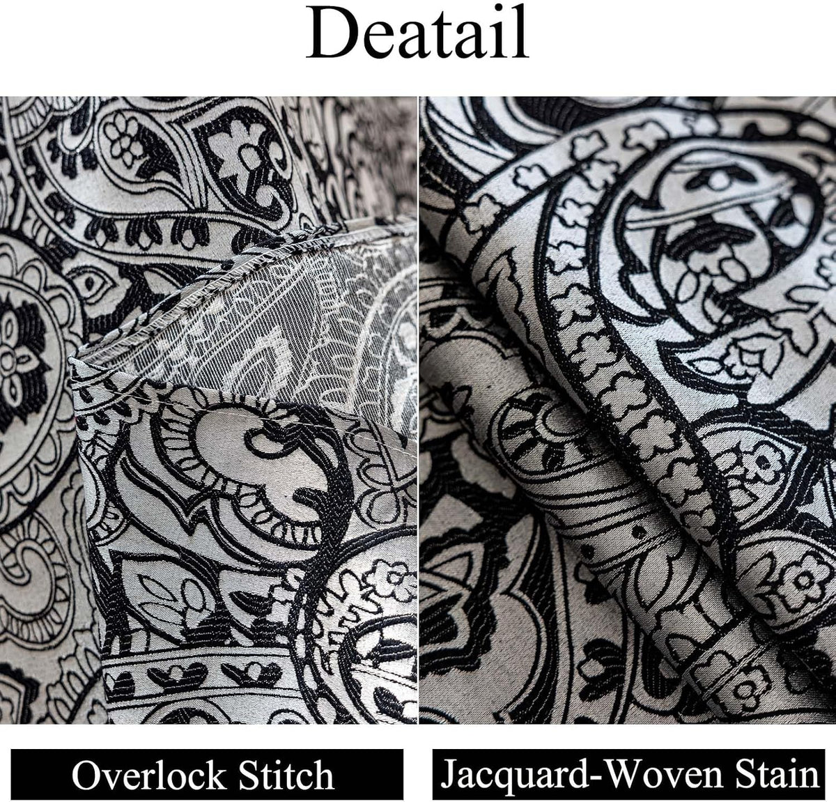 Black Jacquard Floral Tablecloth Rectangle 57”x70”, Waterproof & Wrinkle Resistant Damask Vintage Table Cloth, Luxury Table Cover for Dinning Halloween Wedding Party Christmas
