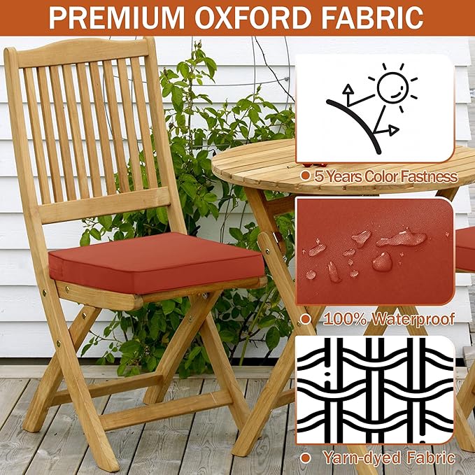 Outdoor Chair Cushions 16 x 17 Inch, Waterproof Patio Chair Cushions - Image 4