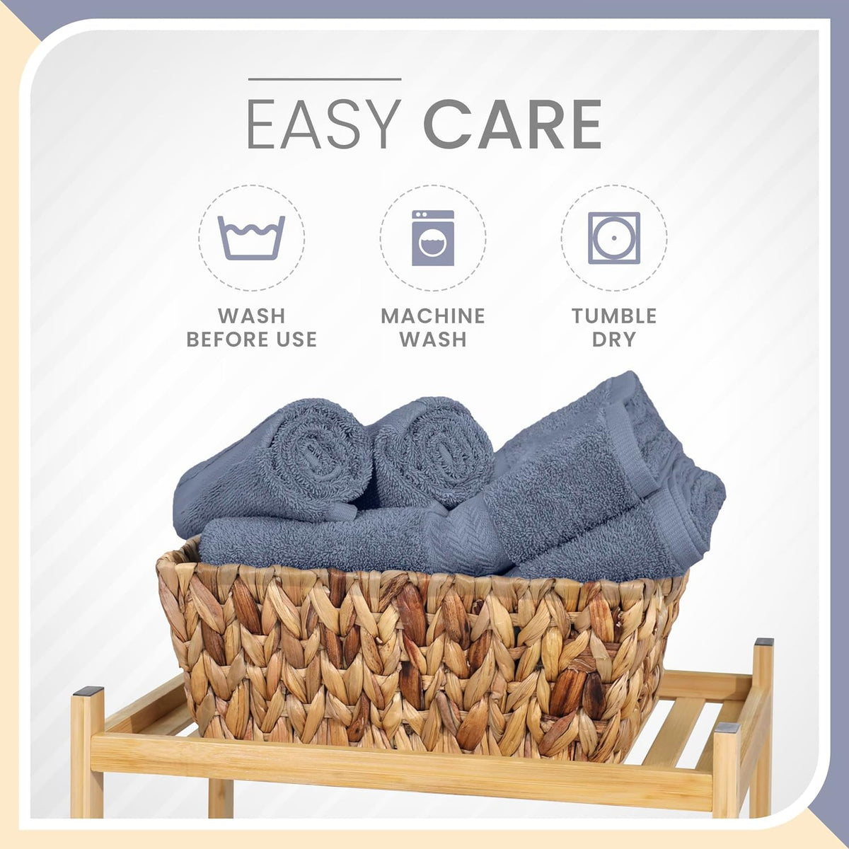 martex 6-piece 100% ringspun cotton towel set, heather on a desk or shelf