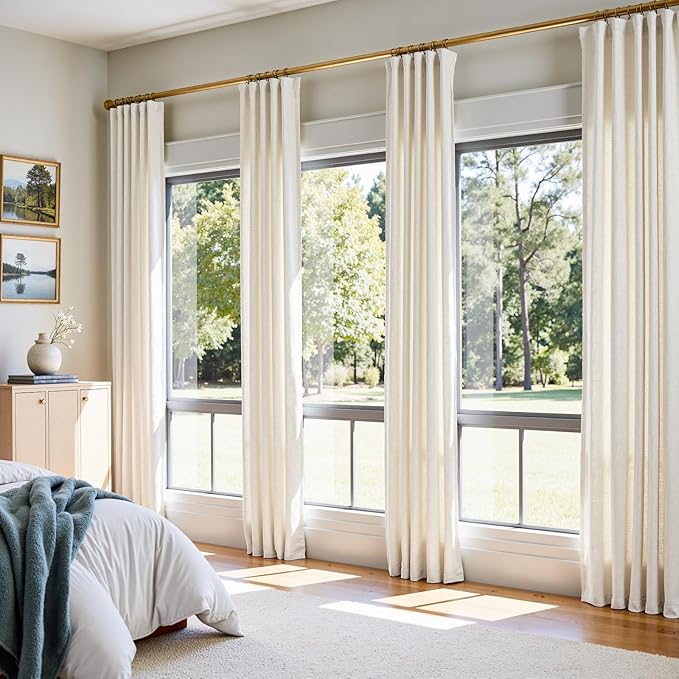 Linen Curtains for Living Room Bedroom 84 Inches Long Thick Linen Textured - Image 4