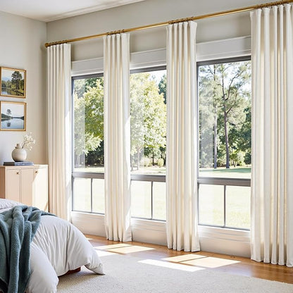 Linen Curtains for Living Room Bedroom 84 Inches Long Thick Linen Textured - Image 4
