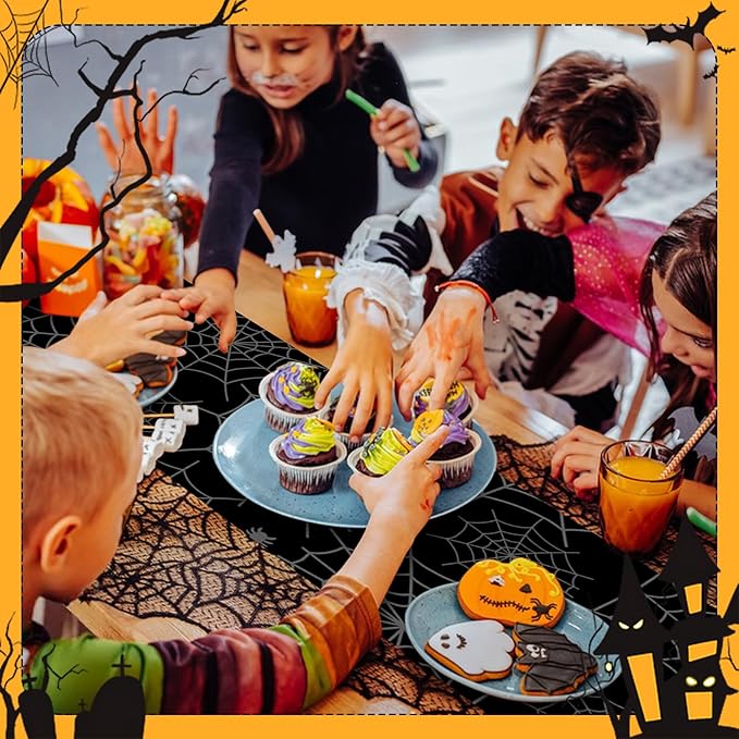 Happy Halloween Table Runner Since Last Halloween Orange Night Full Moon Black - Image 3