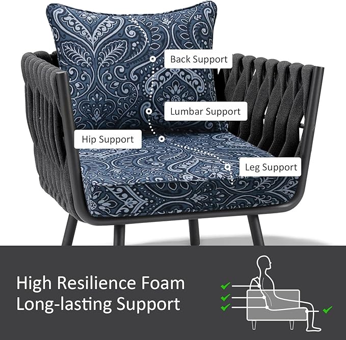 Outdoor Patio Chair Cushions Set, Water-Repellent, Fade Resistant, Deep Seat - Image 4