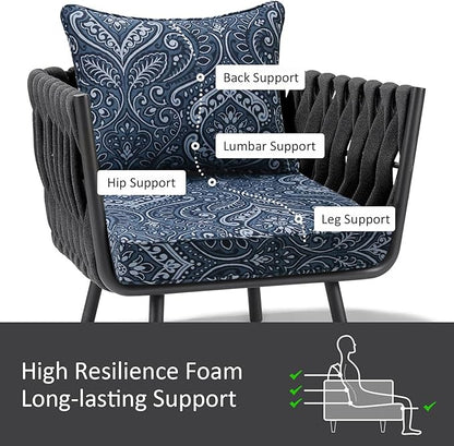 Outdoor Patio Chair Cushions Set, Water-Repellent, Fade Resistant, Deep Seat - Image 4