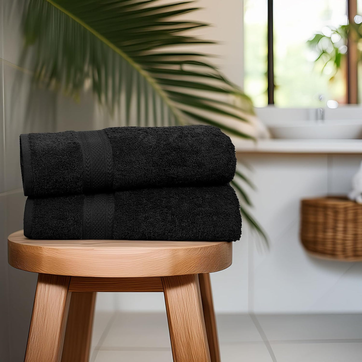 texcraft large bath towels set of 6 – showing dimensions