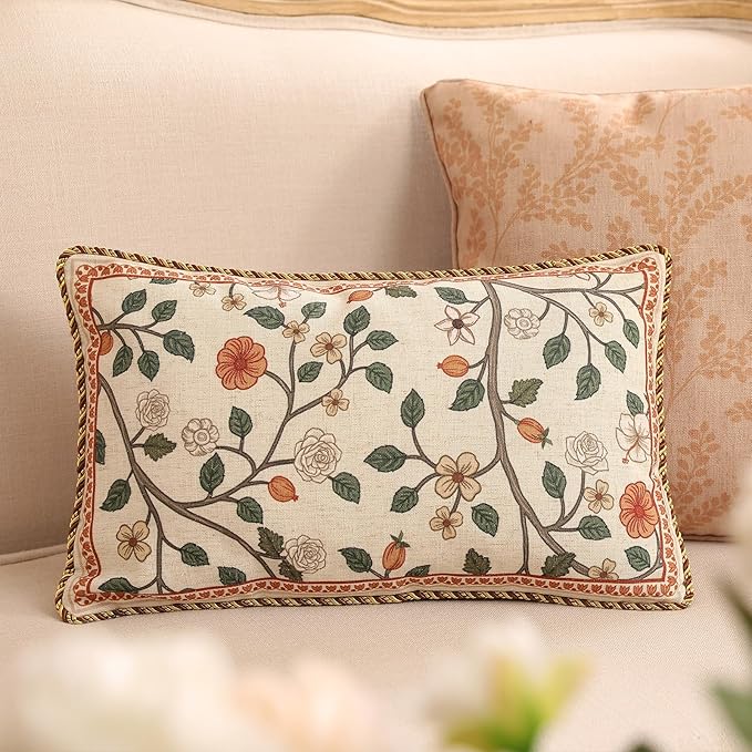 ISAENNE Design Linen Classic Throw Pillow Covers 12"x20", French Farmhouse - Image 2