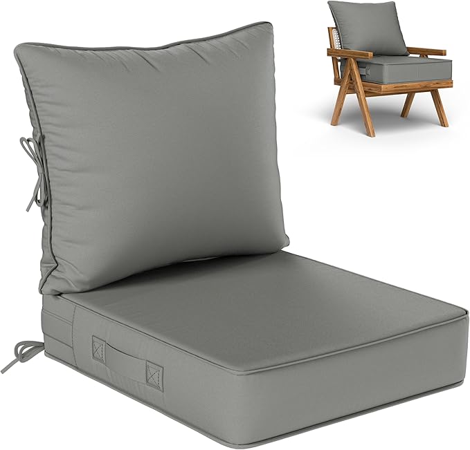 Outdoor Seat Cushion Set 22 L × 24 W × 5 H Inch Waterproof & Fade Resistant by VisitheKimunukStore