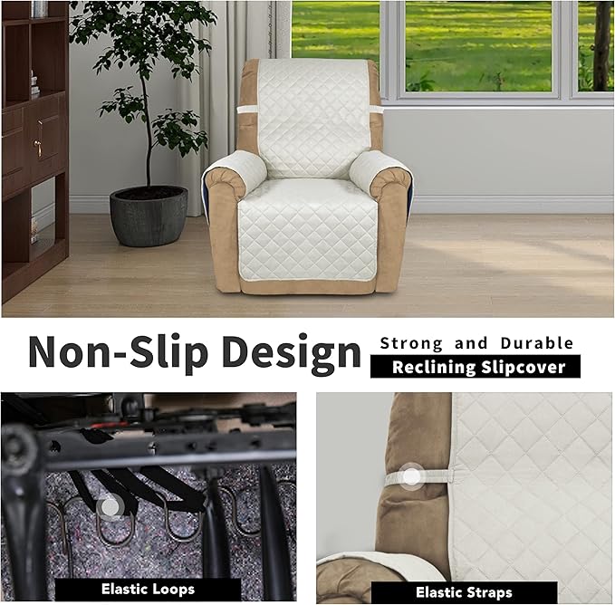 Easy-Going Recliner Chair Slipcover Reversible Sofa Cover Water Resistant Couch - Image 3