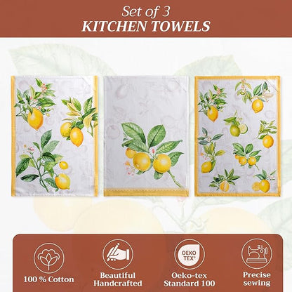 Maison d' Hermine Kitchen Towels Set of 3 100% Cotton 27.50" x 20" Reusable - Image 2