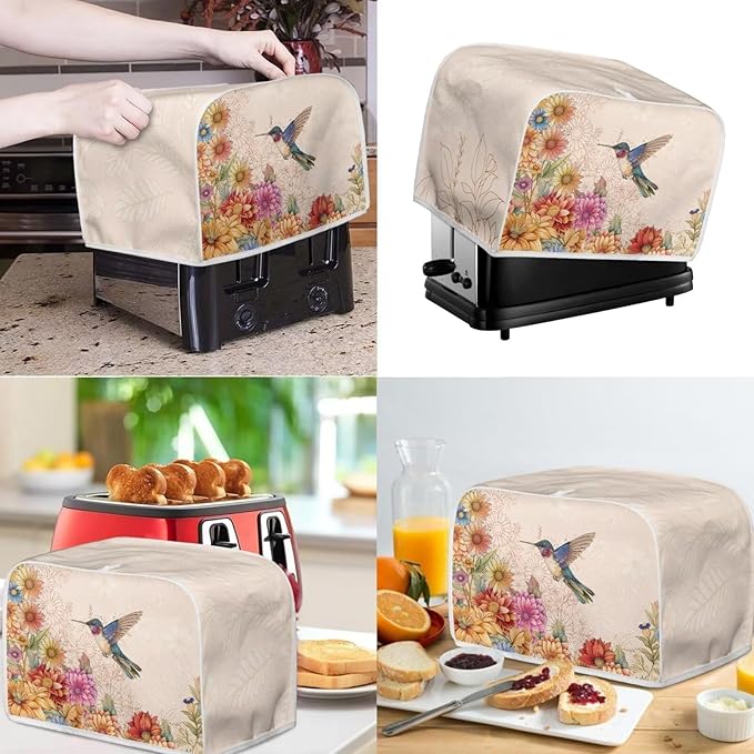 Hummingbird Appliance Covers Set Washable Kitchen Blender Dust Cover Flower - Image 2