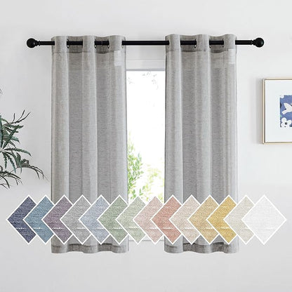 NICETOWN Charcoal Grey Linen Curtains by NICETOWN