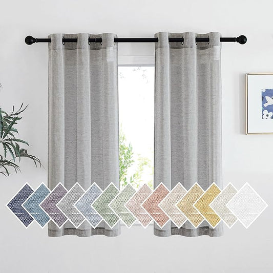 NICETOWN Charcoal Grey Linen Curtains by NICETOWN
