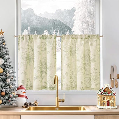 jinchan Half Window Curtains Small Drapes by JINCHAN
