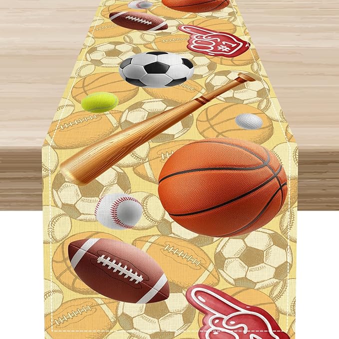 Sports Ball Table Runner by Unknown