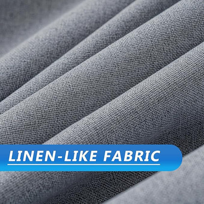 Linen 100% Blackout Curtains for Bedroom, Back Tab/Rod Pocket Curtain for - Image 3