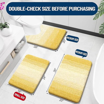 OLANLY Luxury Toilet Rugs U-Shaped 24x20, Extra Soft and Absorbent Microfiber - Image 2