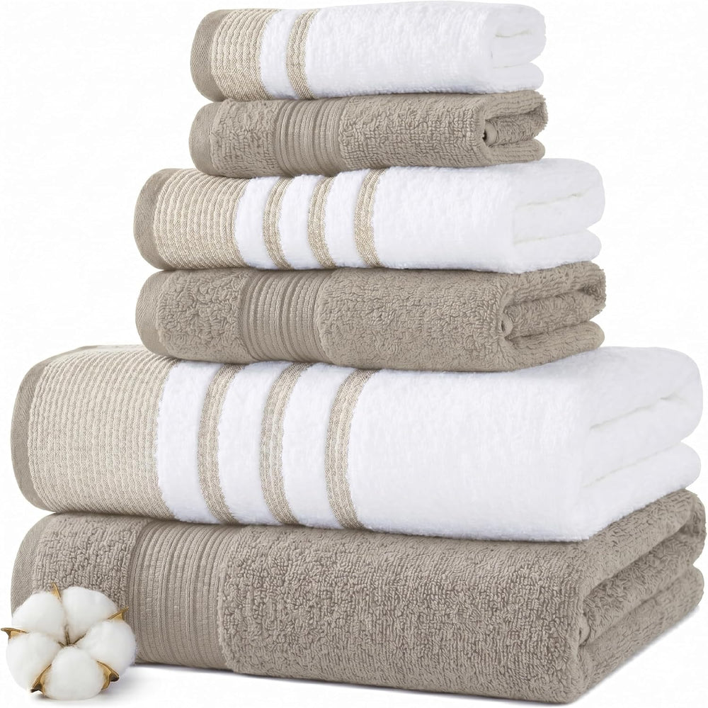 Modern Threads 6 Piece Bath Towel Set – Bathroom Towel Set with 2 Bath Towels...