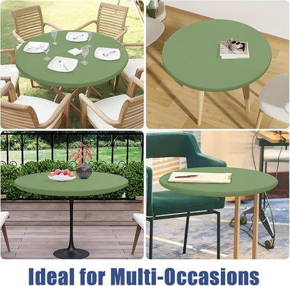 Round Spandex Tablecloth, Elastic Fitted Waterproof Tablecloths - Image 9