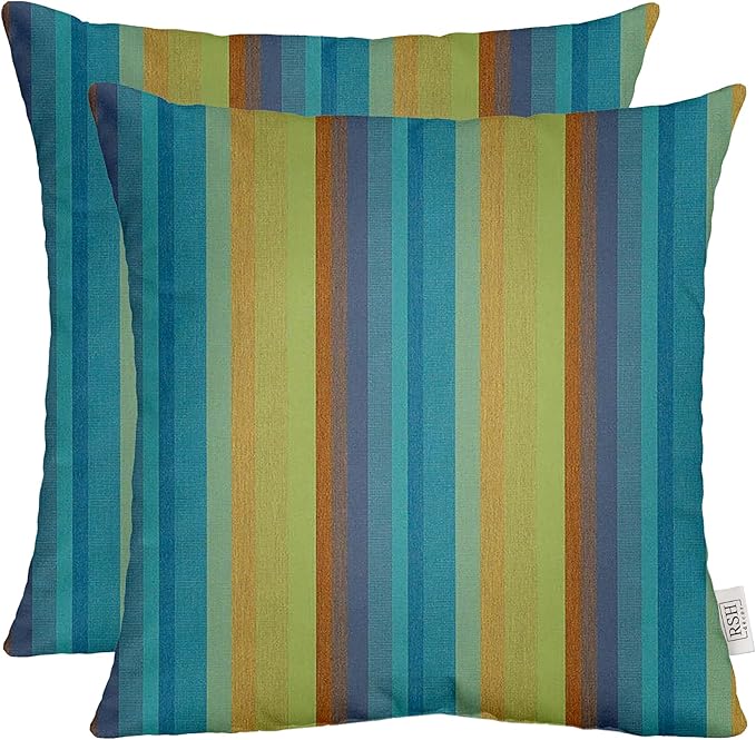 RSH DECOR: Sunbrella Square Throw Pillows Set of 2 | 17" x 17" | Water and by RSHDECOR