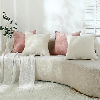 Stellhome Set of 4 Soft Textured Decorative Throw Pillow Covers Accent Solid - Image 6