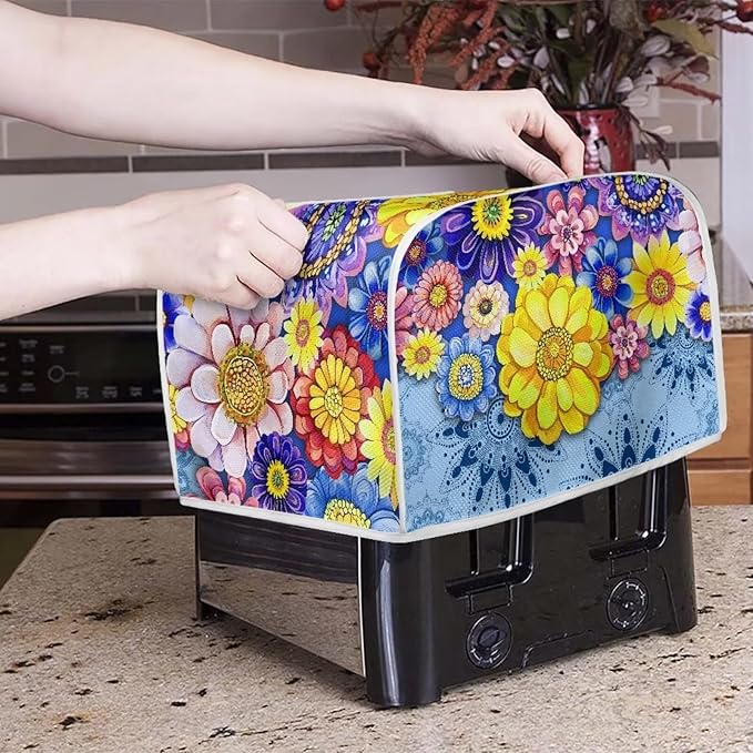 Boho Mandala Floral Toaster Cover 4 Slice Washable Blender Cover Kitchen Small - Image 5