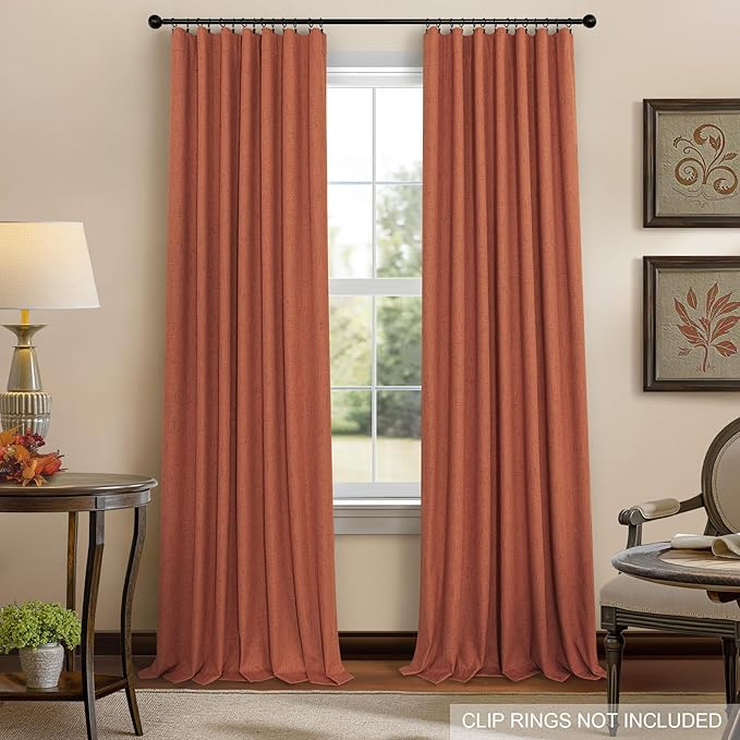 Terracotta Black Out Curtains 72 Inch Long Western Blackout Window Curtain & - Image 9