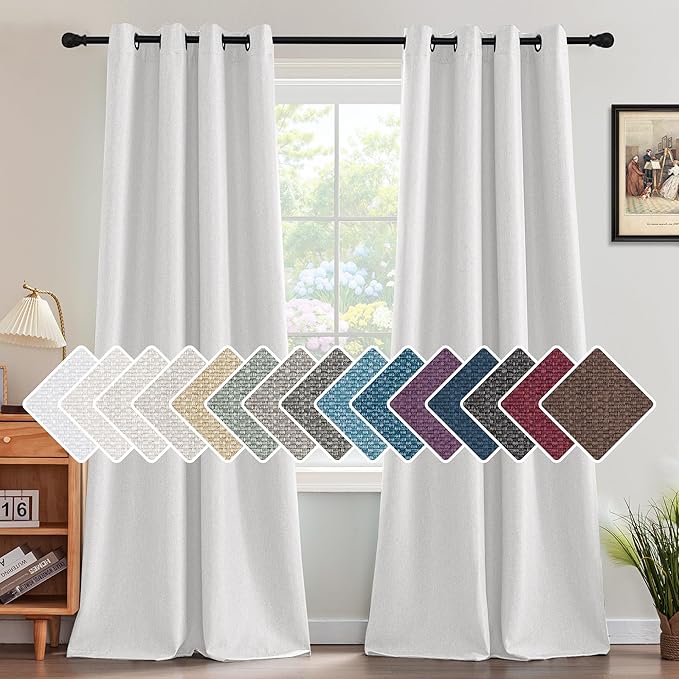 H.VERSAILTEX Linen Blackout Curtain 108 Inches Long by HVERSAILTEX