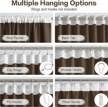 DUALIFE Blackout Curtains/Drapes 102 Inches Long, Light Blocking Privacy - Image 3