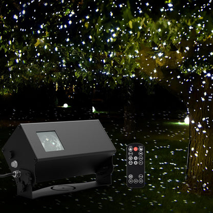 AIRIVO Outdoor Laser Lights Projector, White Laser Fairy Lights Projector, Christmas Snowflake Projector 3 Lighting Modes with Remote Control,Holiday Halloween Decor for Home,Garden, Trees,White Laser