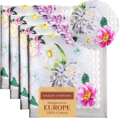 Maison d' Hermine Cloth Napkins Set of 4 100% Cotton Everyday Reusable Square by MaisondHermine