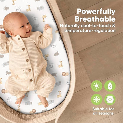 2-Pack Baby Bassinet Sheets Girl, Boy - Image 4