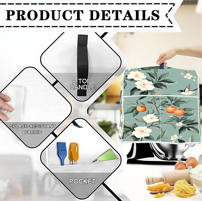 Mixer Dust Cover for 6-8 Qt Stand Mixer, Cloth Cover - Image 3