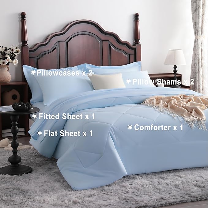 NTBAY King Comforter Set with Sheets, 7 Pieces Soft and Breathable King Bedding - Image 4
