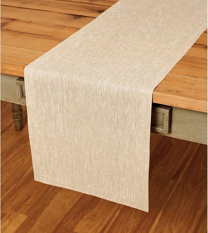 Solino Home Linen Champagne Beige Table Runner 120 Inches Long by SolinoHome