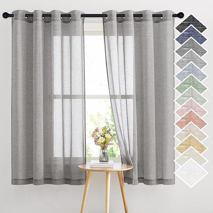 NICETOWN Sheer Curtains Open Linen Blend by NICETOWN