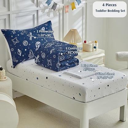 DuShow Navy Blue Toddler Bedding Set - Image 3