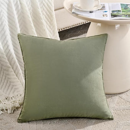 Fancy Homi 2 Packs Sage Green Decorative Throw Pillow Covers 18x18 inch - Image 2