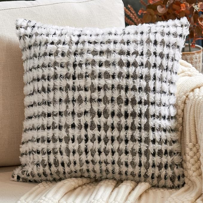 Aeckself Boho Chenille Tufted Pillow Cover 20x20 Inch, Decorative Square Throw by AECKSELF
