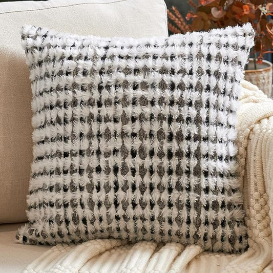 Aeckself Boho Chenille Tufted Pillow Cover 20x20 Inch, Decorative Square Throw by AECKSELF